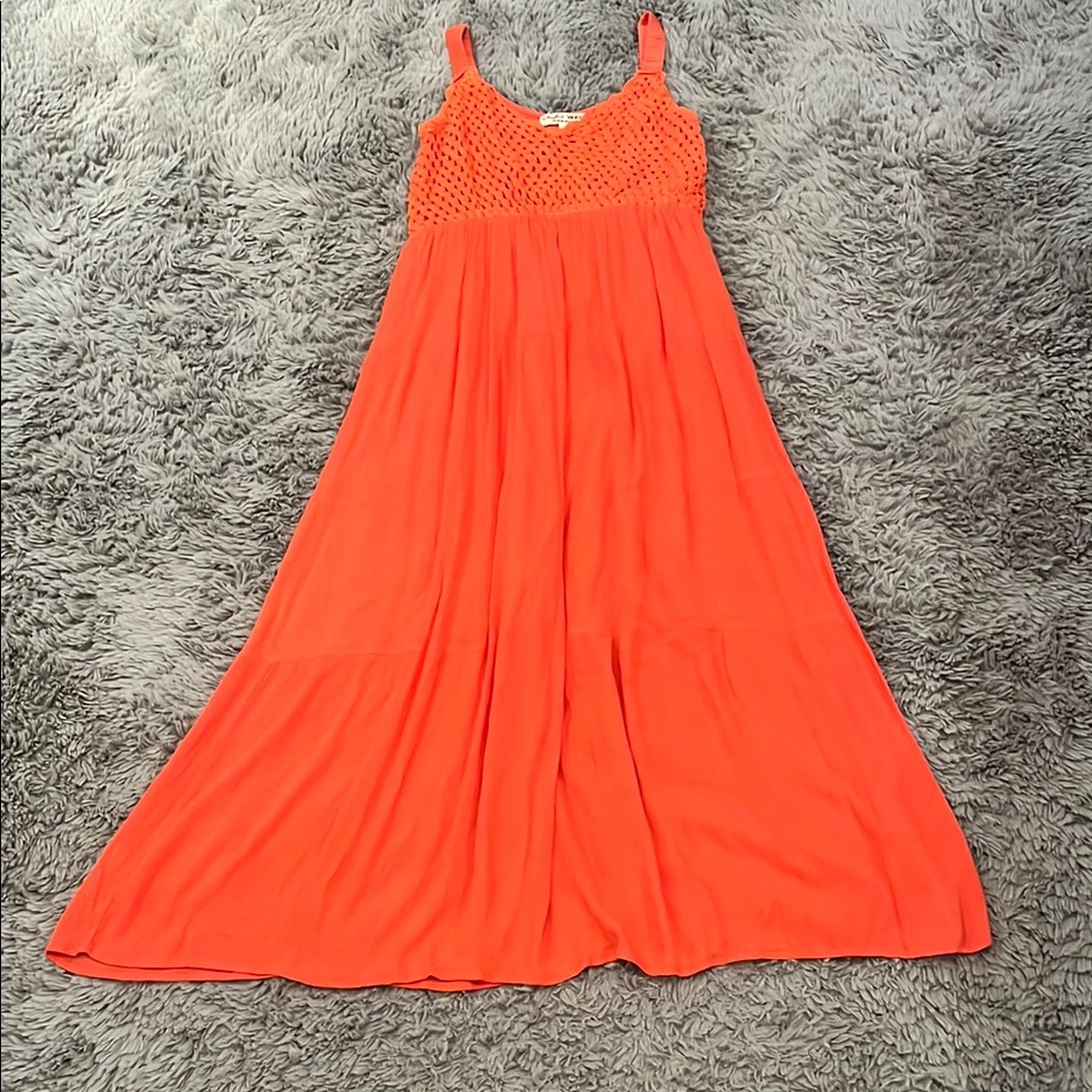 Studio West Vibrant Orange Crochet Apparel